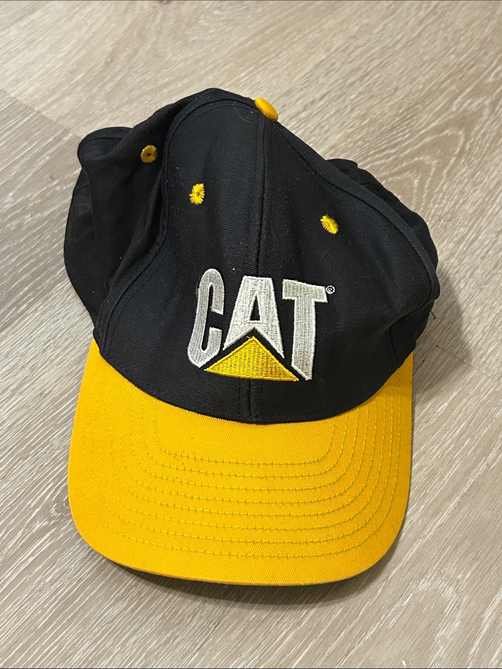 CAT Vintage Embroidered Snap Back Baseball Cap
